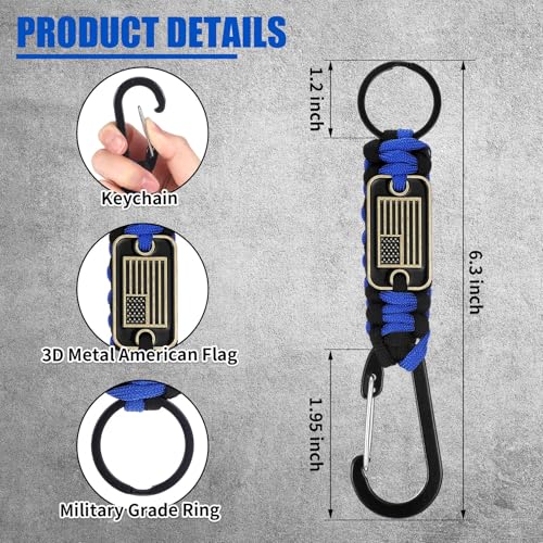 Frienda 2-Pack Heavy Duty Paracord Lanyard 550 Braided – Blue & Black with Clips