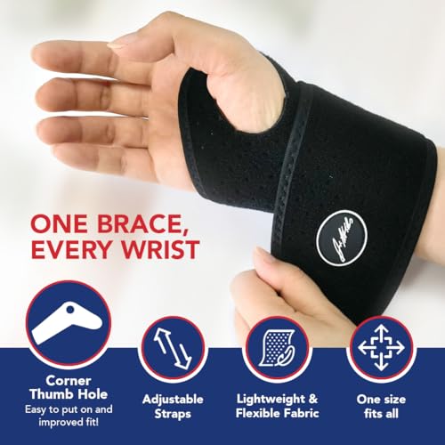 Adjustable Copper-Infused Wrist Brace for Carpal Tunnel & Tendonitis - Single