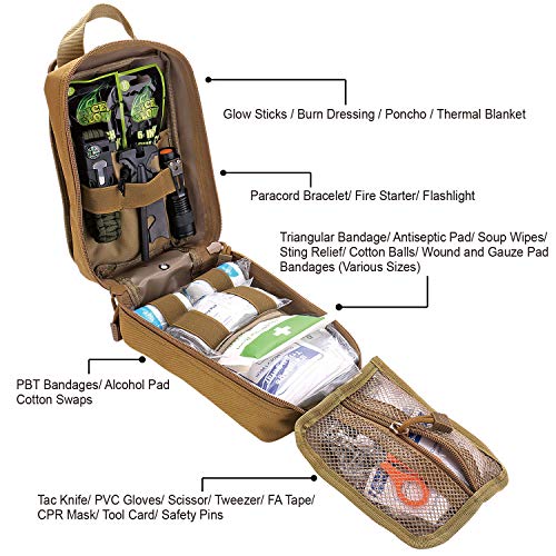 Everlit 250-Piece Tan Survival First Aid Kit for Emergency & Outdoors