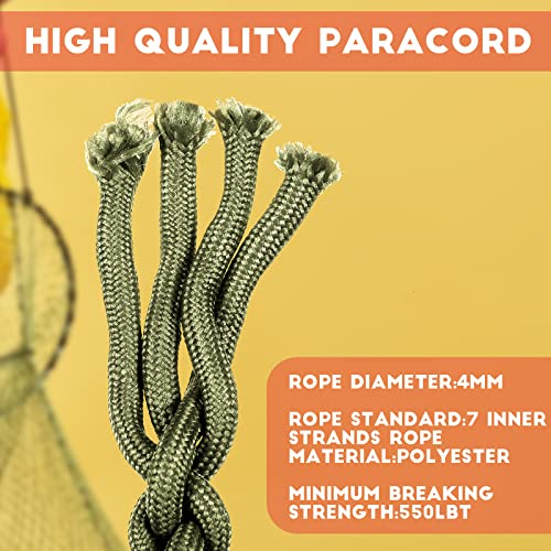 Frienda Heavy Duty Paracord Lanyard Set 2 Black & Army Green 22-80 Inch