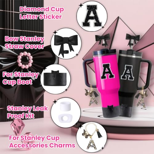 Stanley Cup Accessories Set - 6PCS Black for 30oz & 40oz