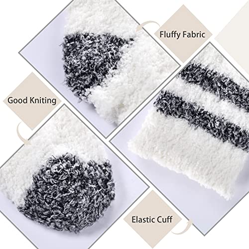 Cozy Fluffy Fuzzy Socks for Women - 3 Pairs Winter Slipper Socks