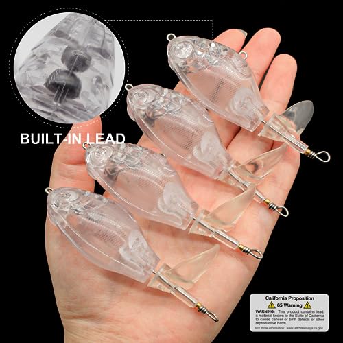 Ghanneey 10Pcs Unpainted Fishing Lure Blanks 0.53oz/15g DIY Swimbaits Crankbaits Kit