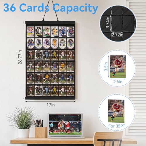 Famaster 36 Card Display Case – 3.74x2.72in Graded Card Wall Rack, Black
