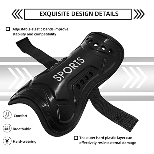 Soccer Shin Guards with Socks for Kids - Black, Medium (3'9 - 4'4)