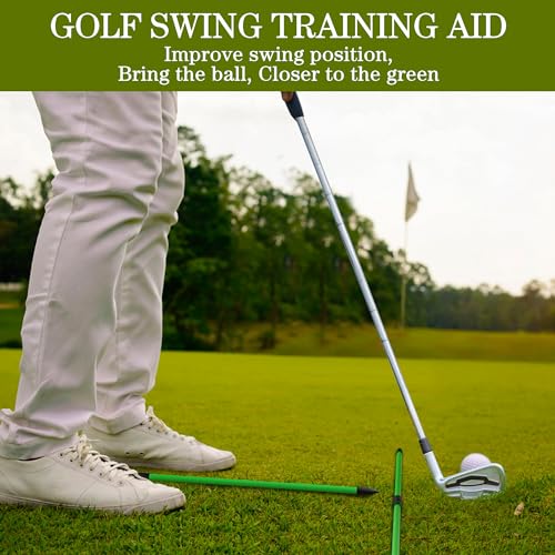Golf Alignment Sticks 48" - 2 Pack Green, Collapsible Training Aid