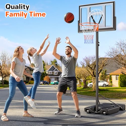 Adjustable 10ft Basketball Hoop - Portable System with 44" Backboard - Gray