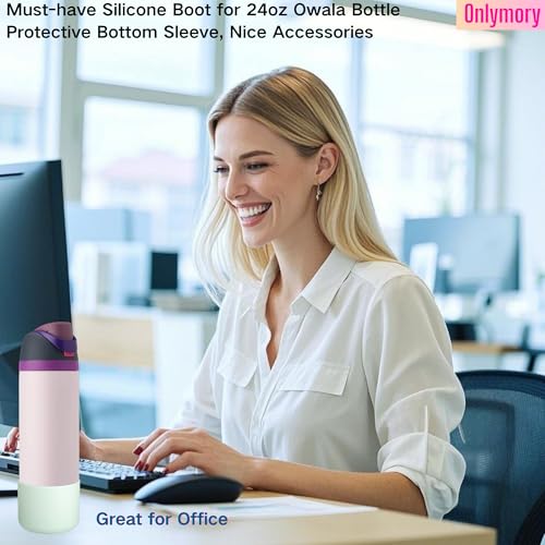 Silicone Protective Boot for 24 oz Water Bottle - Anti-Slip Sleeve - Mint Green