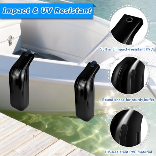 JYINCPED Black 5" x 16" Low Freeboard Boat Fenders, Docking Bumpers