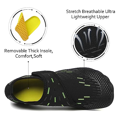 Quick-Dry Water Shoes for Men & Women - Black & Green