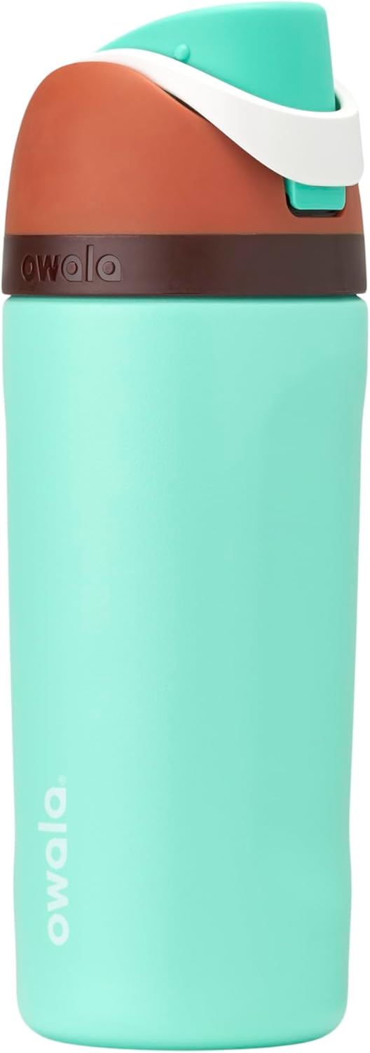 Owala Kids FreeSip Insulated Stainless Steel Water Bottle - BPA-Free, 16 oz, Mint Chocolate for Sports & School