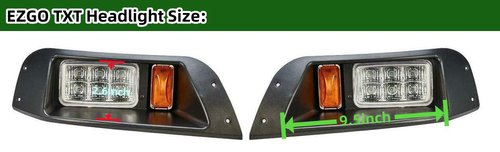 Golf Cart EZGO TXT LED Headlight | EZGO TXT LED light replacement for TXT 1996+UP Gas and Electric golf cart headlights only