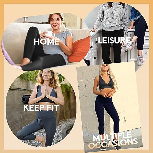 TNNZEET Capri Leggings for Women - Tummy Control High Waisted Soft