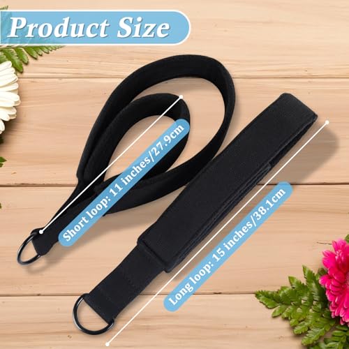 Pilates Double Loop Straps - 2PCS D-Ring Exercise Straps - Black