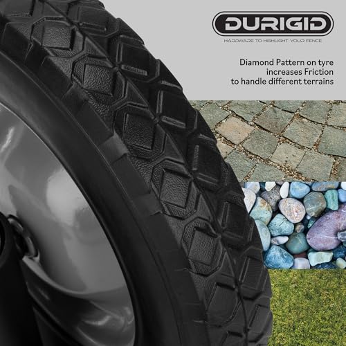 8 Inch Heavy Duty Gate Wheels for Metal Tube Gate, Farm Gate Wheel Helper Support Wheel Side Mount for Fence Gate, Prevent Gate Sagging, Black 1 Pack