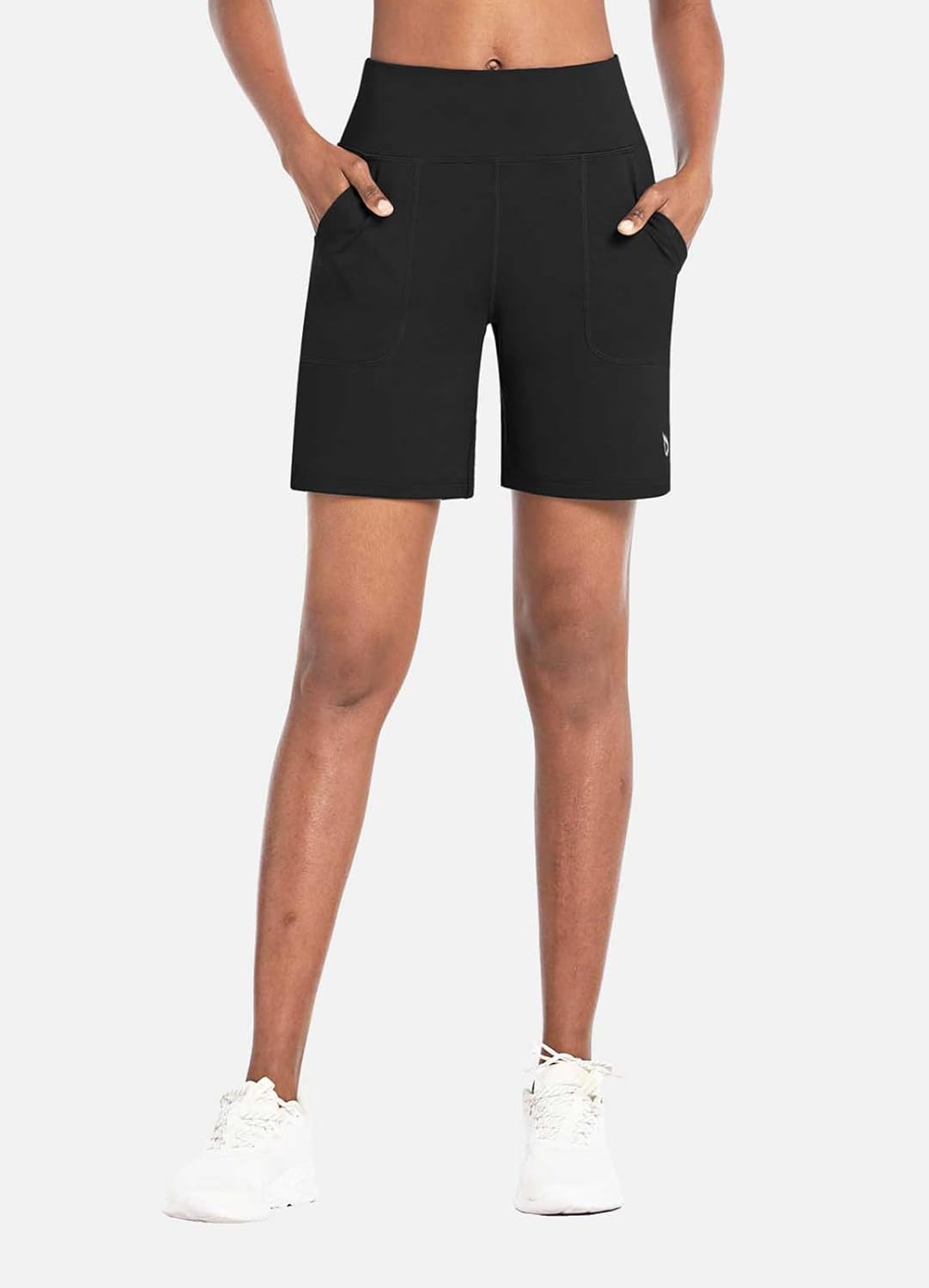 Baleaf Bermuda Shorts for Women - High Waisted 7'' Athletic Workout Shorts with 3 Pockets