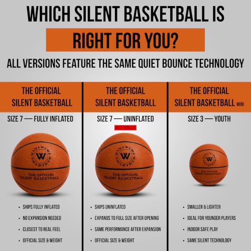 Silent Size 7 Basketball 29.5 Inch - Indoor Dribbling Practice Ball