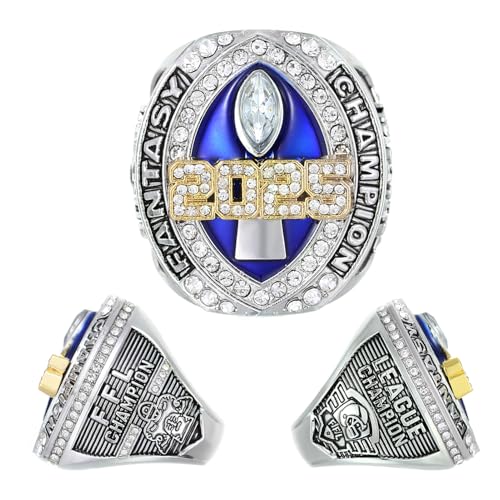 Fantasy Football Championship Ring with Box - League Trophy Award