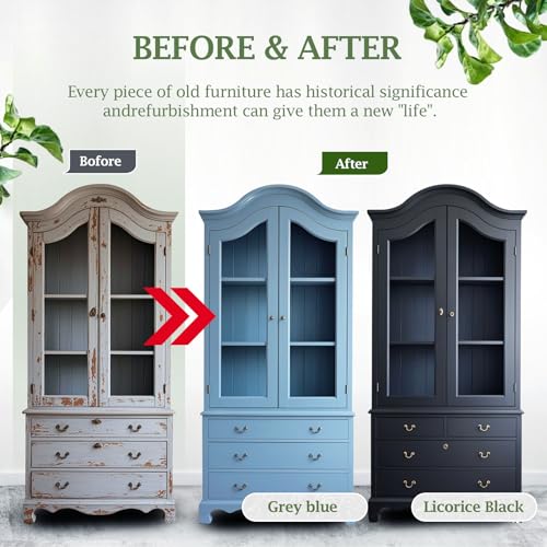 Wood Furniture Paint for Cabinets, Doors, Tables, Chairs and Dressers All In One Refinishing Matte Wood Paint Kit Water-Based No Need Prime No Varnish Easy to Use 6.35oz-1 Pack (Pure White)