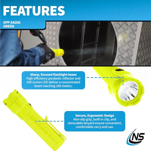 Nightstick XPP-5420G 3 AA Intrinsically Safe Permissible Flashlight, Green