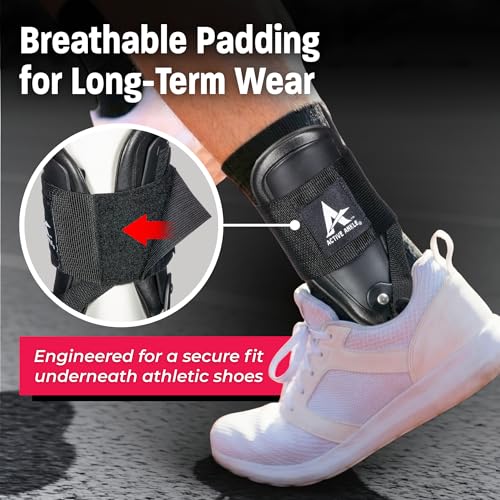 Cramer Active Ankle T2 Brace Medium Black - Rigid Support for Sprains, Volleyball & Cheerleading