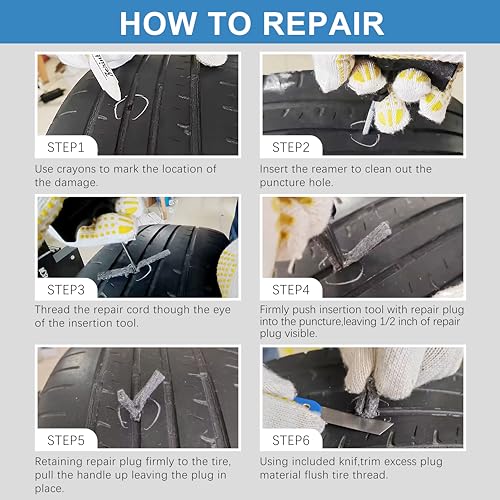 29 PCS Tubeless Tire Repair Kit - Emergency Puncture Tool Set