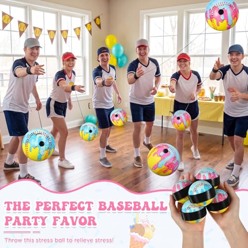 Softball Style Ice Cream Drip Stress Balls - 12 Pack