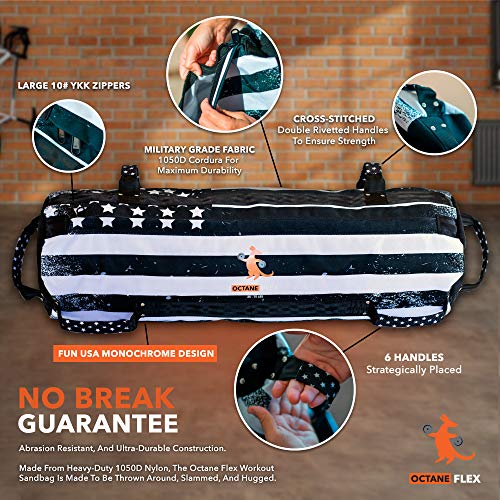 Adjustable Fitness Sandbags - 75lb Home Workout Set with Filler Bags & Exercise Poster