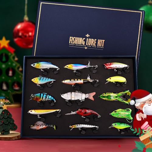 Half Cressen Hard/Soft Bait Fishing Lures Gift Box 15PCS Bass Swimbait Set