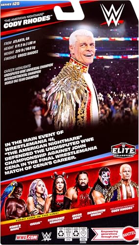 WWE Elite Cody Rhodes Action Figure - 6-Inch Collectible with Accessories