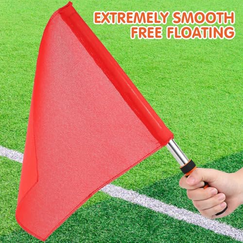 Referee Handheld Signal Flags 4-Pack - Red & Green 18x14 Inches