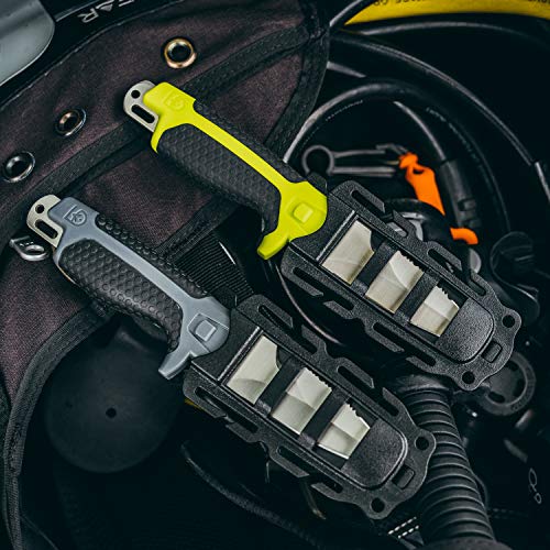 GEAR AID Tanu Dive & Rescue Knife with Sheath, 3" Blunt Tip, Gray, B.C.D. Adapter Included