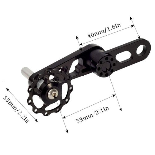Coherny Single Speed Bike Chain Tensioner Lightweight Aluminum Alloy Bicycle Replacement Accessories (Black)