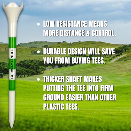 3 1/4 Inch Plastic Golf Tees - Unbreakable, Durable, 50 Pack