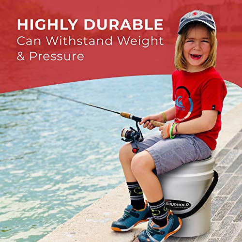 Shurhold World’s Best Rope Handle Bucket - 5 Gallon White, Heavy-Duty Leak-Free