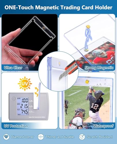 100ct Ultra Thin Magnetic Trading Card Holders - 35pt U-V Protection