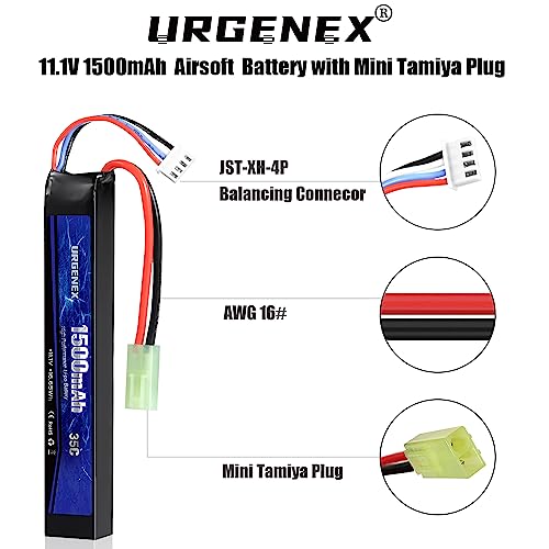 11.1V 1500mAh Airsoft Lipo Battery with Mini Tamiya Plug - 35C