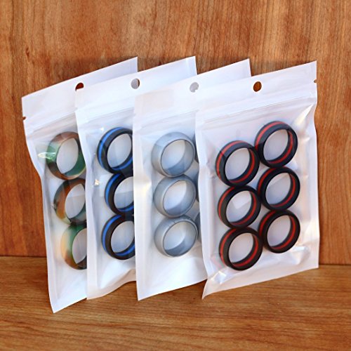 Silicone Engagement & Wedding Replacement Rings - Set of 2 Blue Line / Size 9