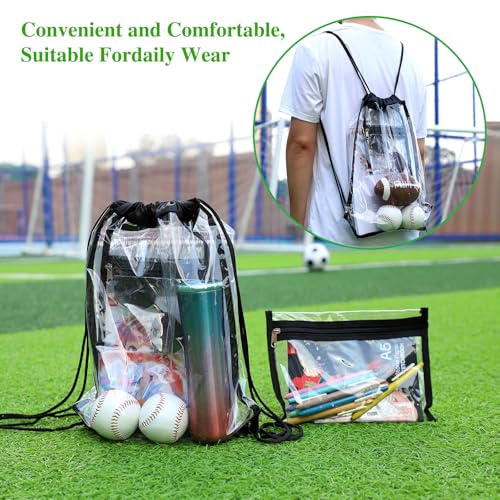 Clear Drawstring Bag, 17x13in Transparent Backpack, Bag for Stadium
