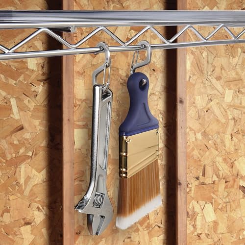 Nite Ize S-Biner Hook 'N Hold S-Hook, Stainless Steel S-Hook with Clip, Holds Keys Tumblers and More, Small 2 Pack