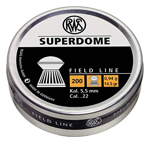 RWS Superdome .177 Caliber Pellet Gun Pellets - 300 Count, 8.3 Grains, .22 Caliber