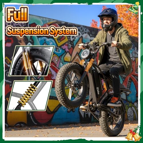 Electric Fat Bike for Adults, 48V 15Ah, 1500W Motor - Black