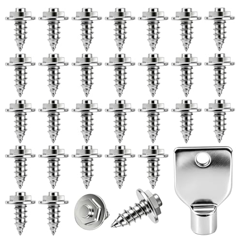 30PCS Wading Boot Studs with Installation Tool - Silver