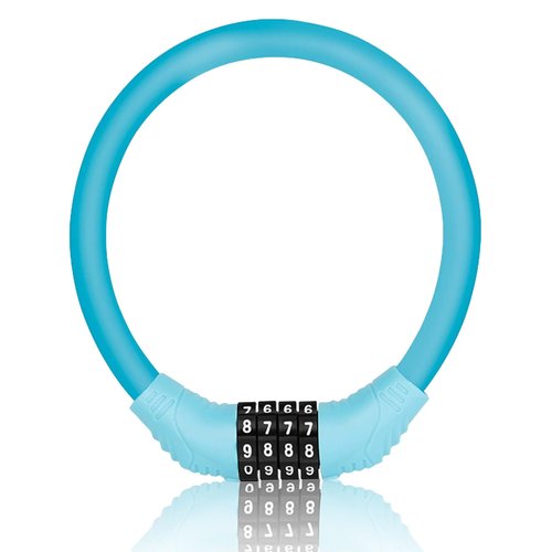 Bike Lock 4-Digit Resettable Combination Cable Lock Anti-Theft, Cut-Resistant, Durable, Suitable for City Bikes and Outdoor Cycling (Blue)
