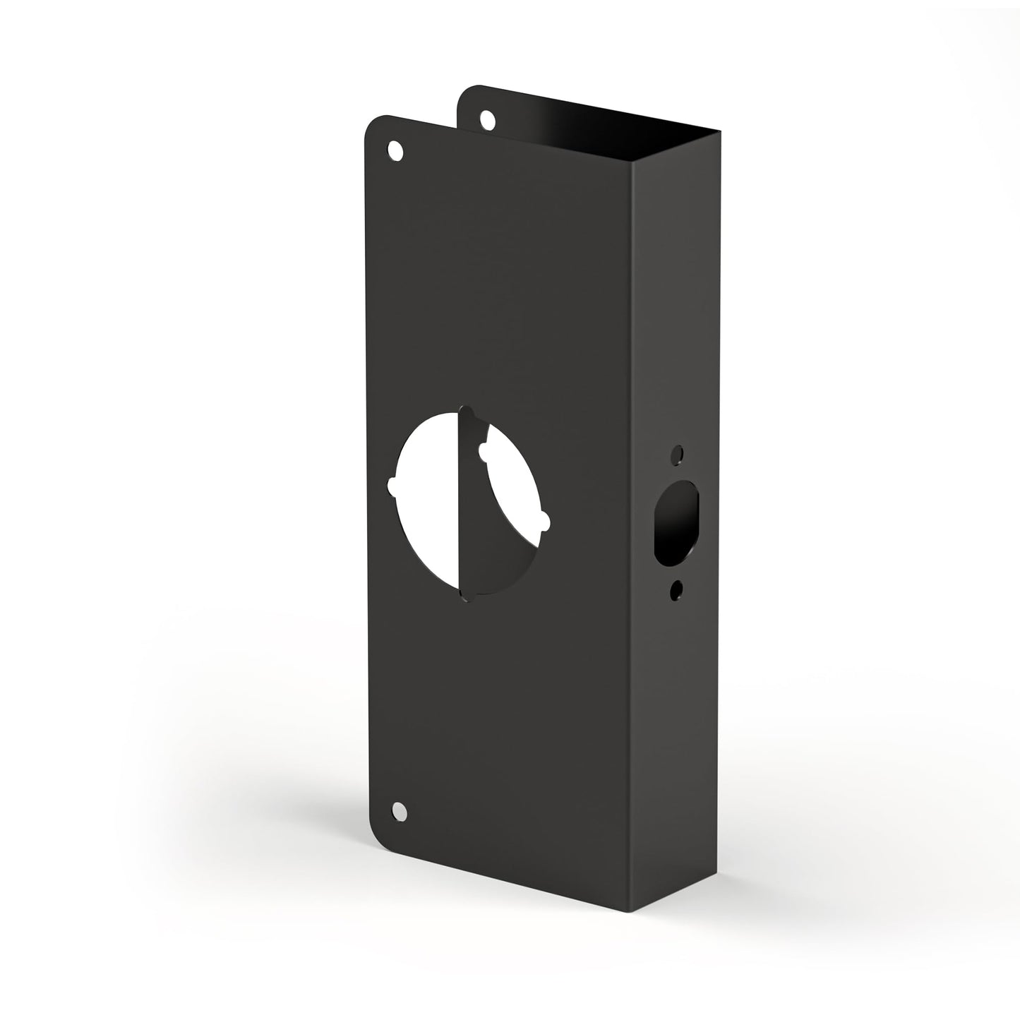 Door Knob Reinforcement Plate, Matte Black, Fits 1-3/8" Doors, 2-3/8" Backset, Door Lock and Door Knob Cover Plate, Deadbolt Cover Plate, Reinforce and Repair Wood or Metal Doors