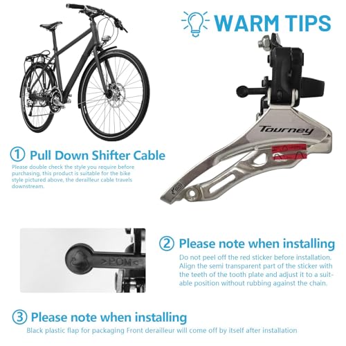 RainFlowwer Down Swing Front Bike Derailleur 3x6/7 Speed 31.8mm Clamp