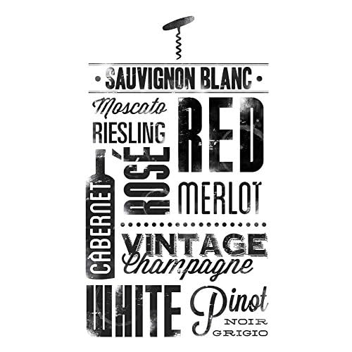 RoomMates RMK2649SCS Wine Lovers Peel and Stick Wall Decals, Black