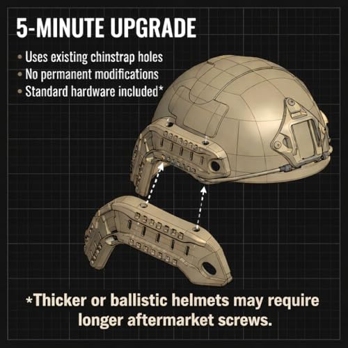 Tactical ARC Rail Kit for ACH MICH Helmets - Tan