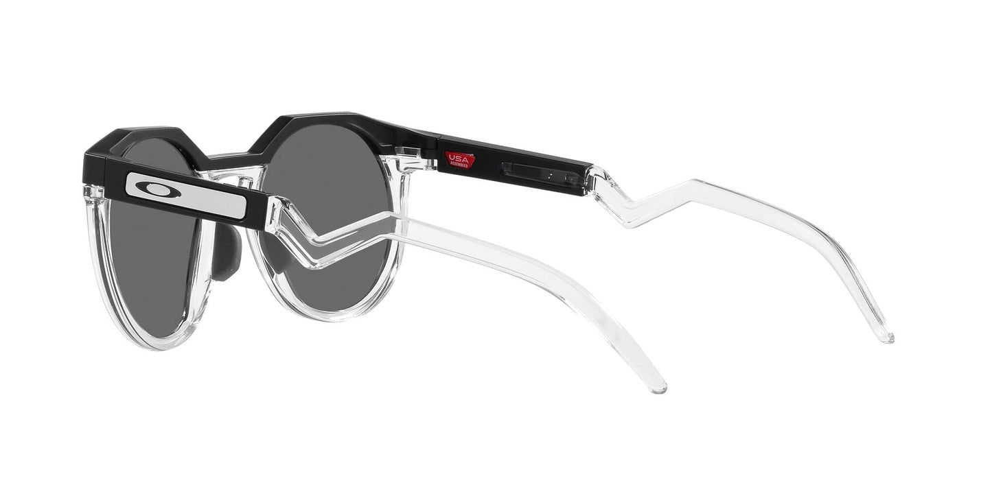 Oakley Sunglasses for Men - OO9242 HSTN Low-Bridge, Round Polarized Sunglasses PRIZM Lenses - Matte Black/PRIZM Black Polarized - Size 52