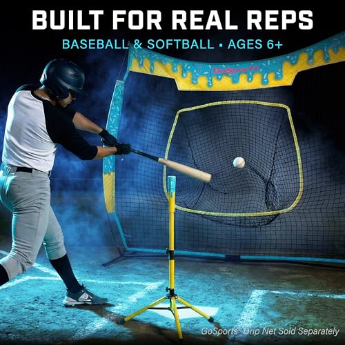 Adjustable Baseball & Softball Batting Tee with Steel Base - Youth & Adult Training Equipment